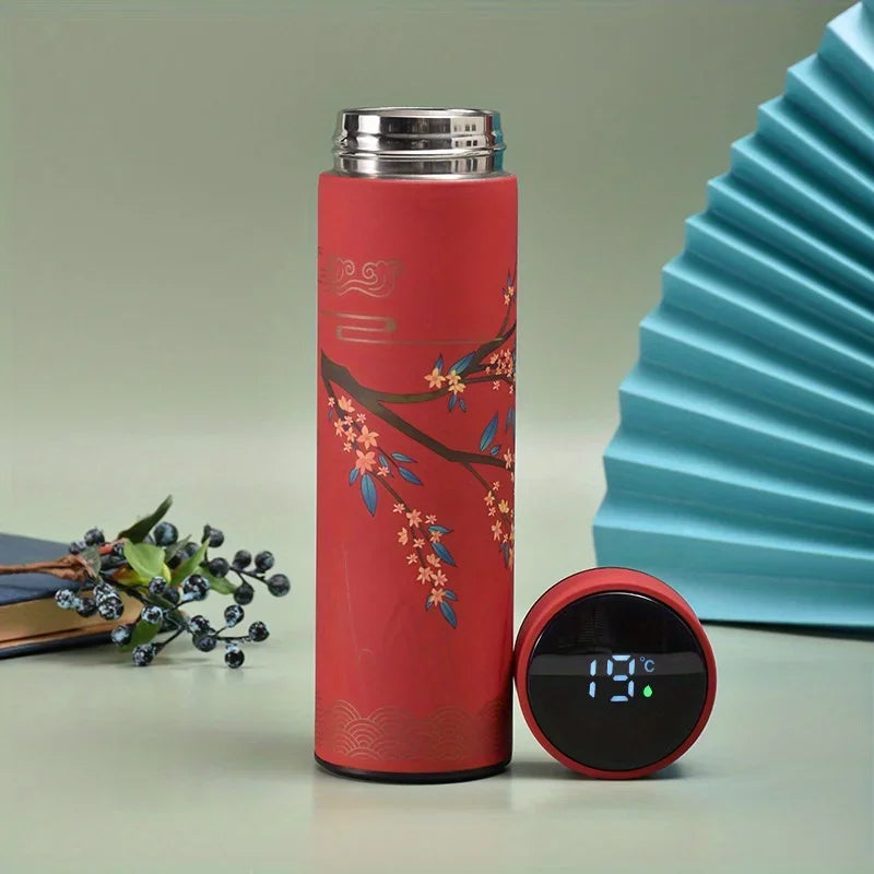 500ML Stainless Steel Thermos Cup Coffee Tea Mug Chinese Classical Style Water Bottle with Filter Thermo Cup